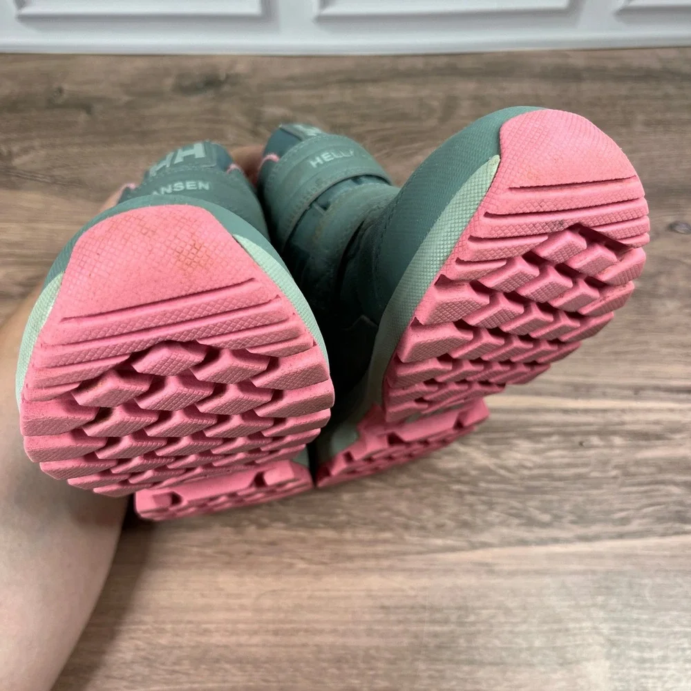 Helly Hansen Winter Boots Kids Teal Green Pink Waterproof Primaloft 11645 Size 1